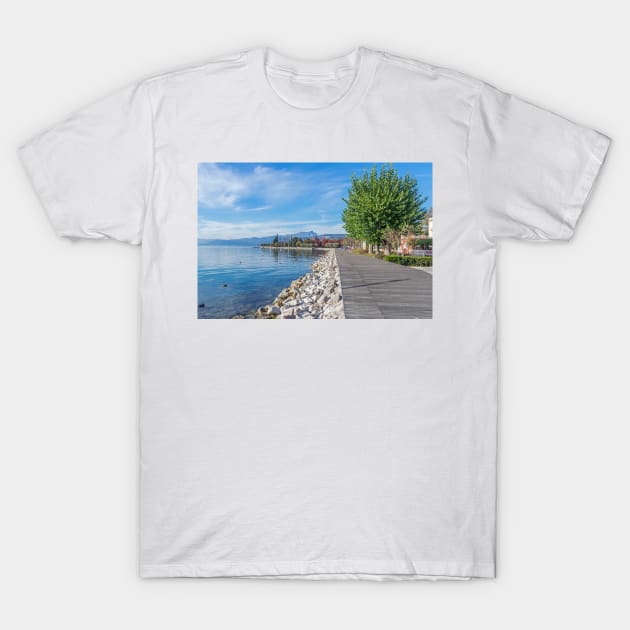 Lake Garda Bardolino promenade view T-Shirt by TDArtShop